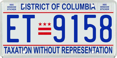 DC license plate ET9158