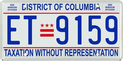 DC license plate ET9159