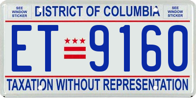 DC license plate ET9160