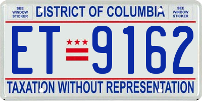 DC license plate ET9162