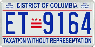 DC license plate ET9164