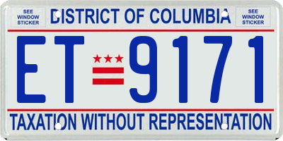 DC license plate ET9171