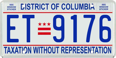 DC license plate ET9176