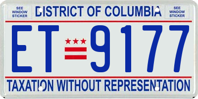 DC license plate ET9177