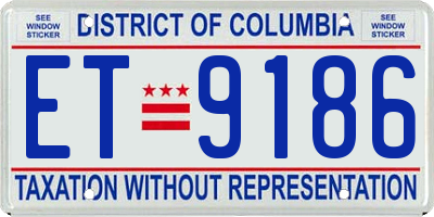 DC license plate ET9186