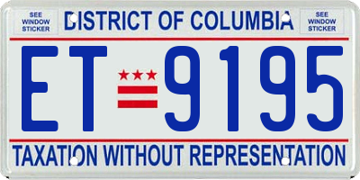 DC license plate ET9195