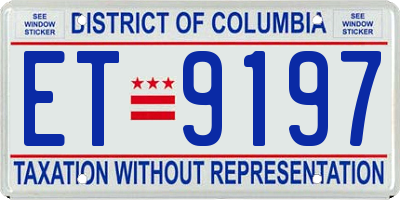 DC license plate ET9197