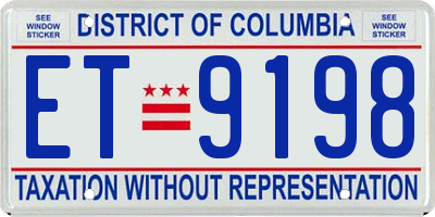 DC license plate ET9198