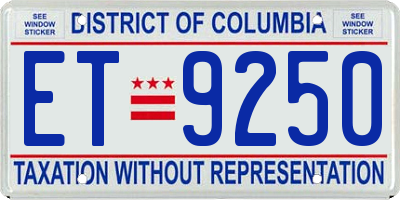 DC license plate ET9250