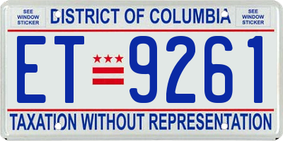 DC license plate ET9261