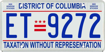 DC license plate ET9272