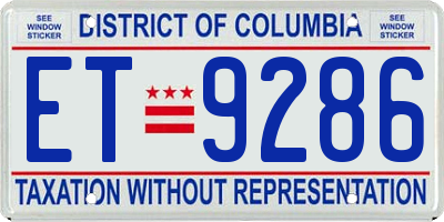 DC license plate ET9286