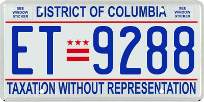 DC license plate ET9288