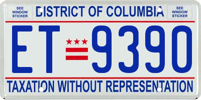 DC license plate ET9390