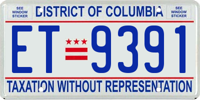 DC license plate ET9391