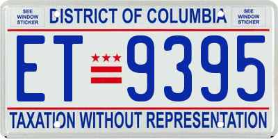 DC license plate ET9395