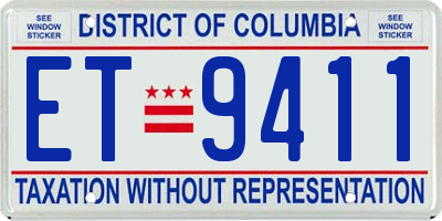 DC license plate ET9411