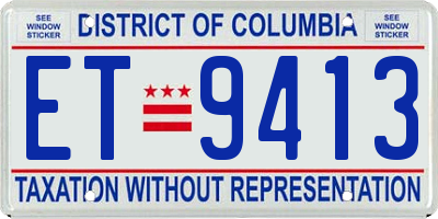 DC license plate ET9413