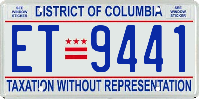 DC license plate ET9441