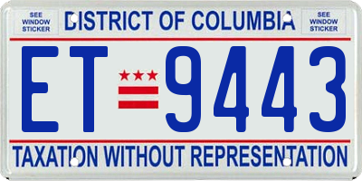 DC license plate ET9443