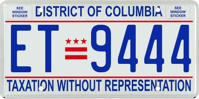 DC license plate ET9444