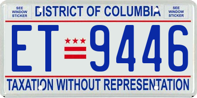 DC license plate ET9446