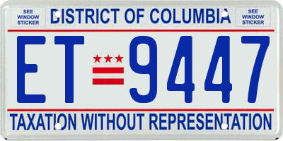 DC license plate ET9447