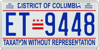 DC license plate ET9448