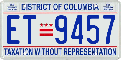 DC license plate ET9457