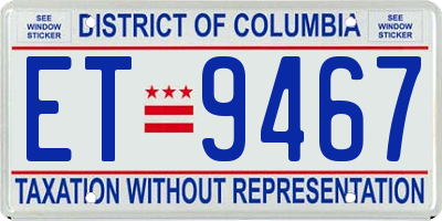 DC license plate ET9467