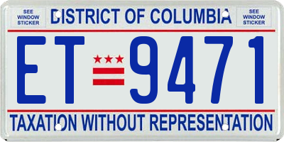 DC license plate ET9471