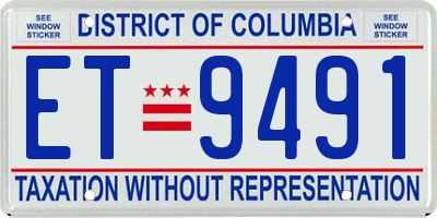 DC license plate ET9491