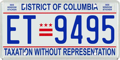 DC license plate ET9495