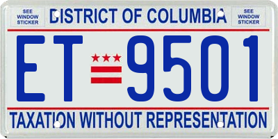 DC license plate ET9501