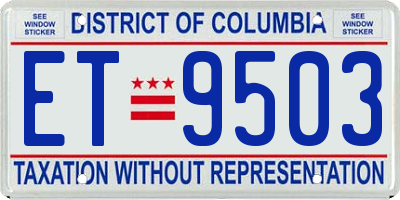 DC license plate ET9503