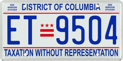 DC license plate ET9504