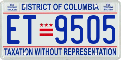 DC license plate ET9505