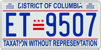 DC license plate ET9507