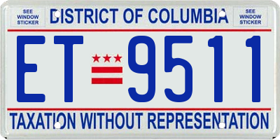 DC license plate ET9511