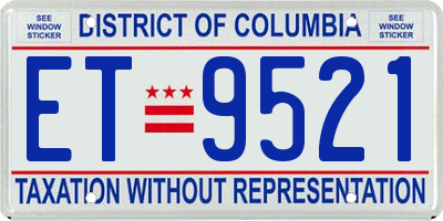 DC license plate ET9521
