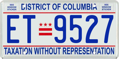 DC license plate ET9527