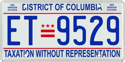 DC license plate ET9529