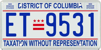 DC license plate ET9531