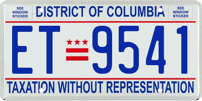 DC license plate ET9541