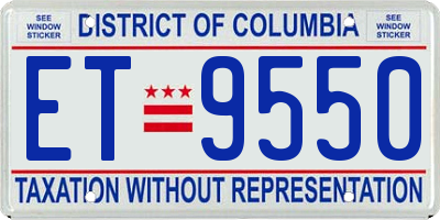 DC license plate ET9550