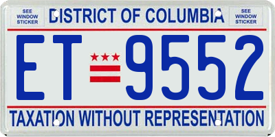 DC license plate ET9552