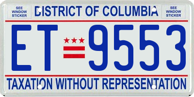 DC license plate ET9553