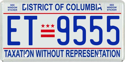DC license plate ET9555