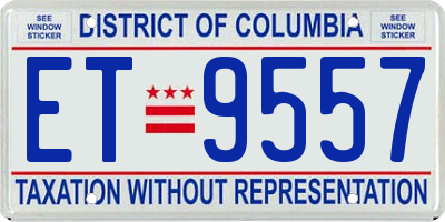 DC license plate ET9557
