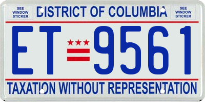 DC license plate ET9561
